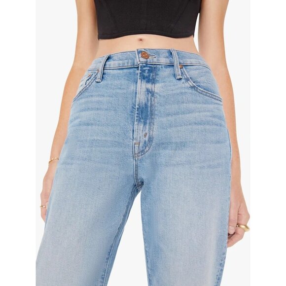 NEW MOTHER The Ditcher  Straight Leg Jeans Love On The Beat SZ 28/100%AUTHENTIC - Picture 2 of 4